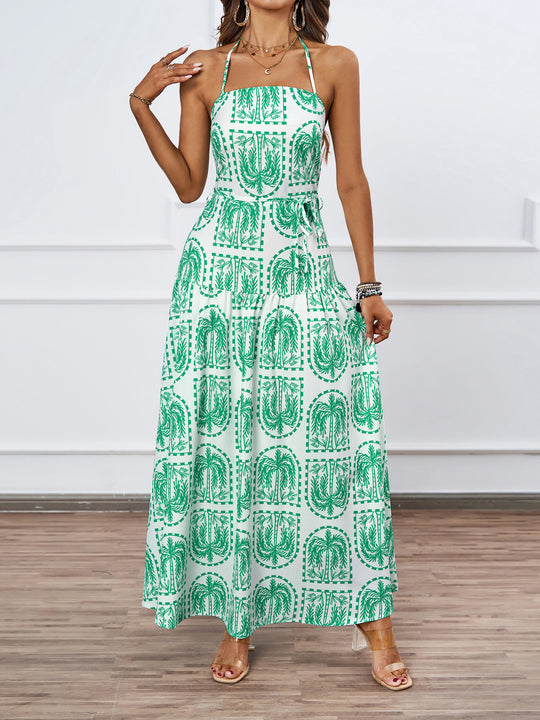 Damen Maxikleid mit raffiniertem Design und luftigen Trägern EB