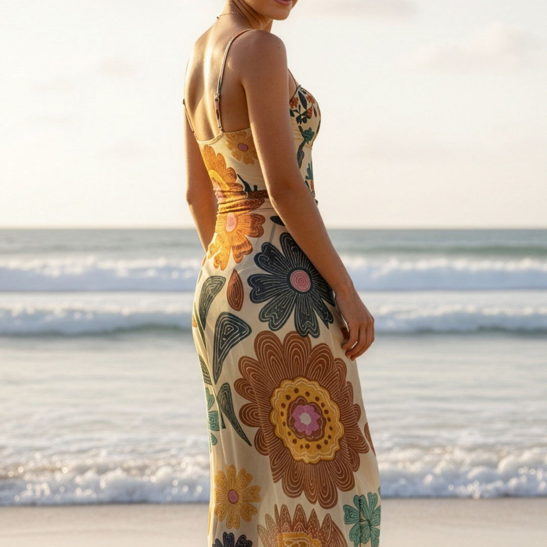 Damen Strandkleid mit verspieltem Blumendesign EB
