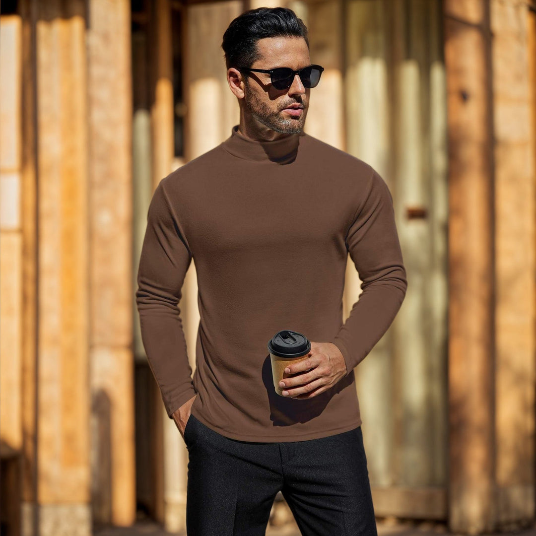 Herren Stehkragen Pullover Aus Weichem Baumwollmix EB