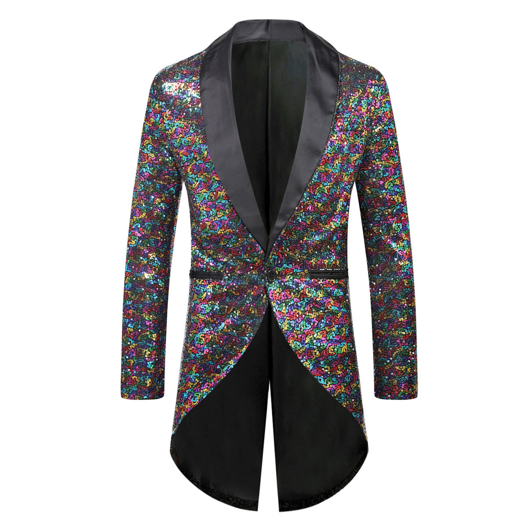 Herren eleganter Paillettenblazer mit luxuriösen Details EB