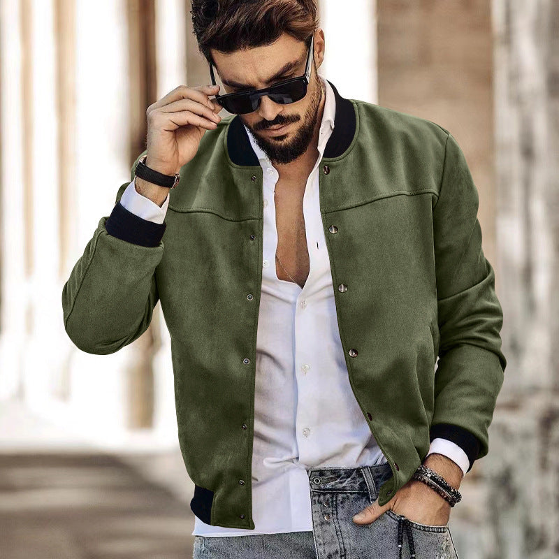 Herren sportliche Collegejacke mit seitlichen Reißverschlusstaschen EB