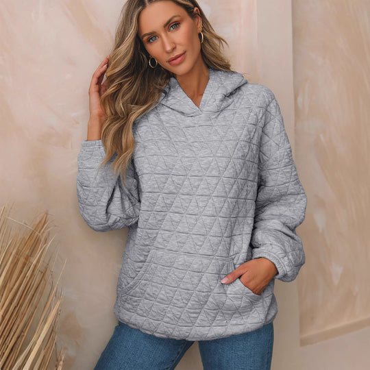 Damen Kapuzenpullover mit strukturiertem Steppmuster und praktischen Taschen EB