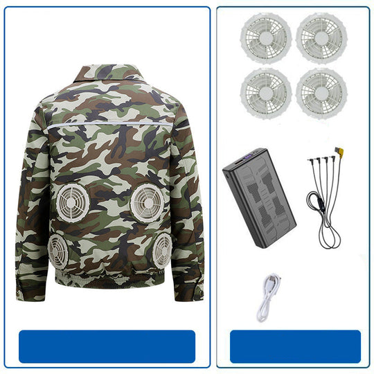 Herren nan atmungsaktive Kühljacke mit integrierten USB-Lüftern EB