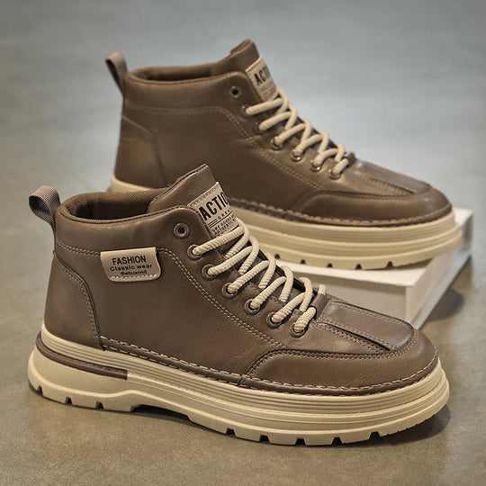 Damen Hochwertige Leder Sneakers mit modischem Design und dämpfender Sohle EB