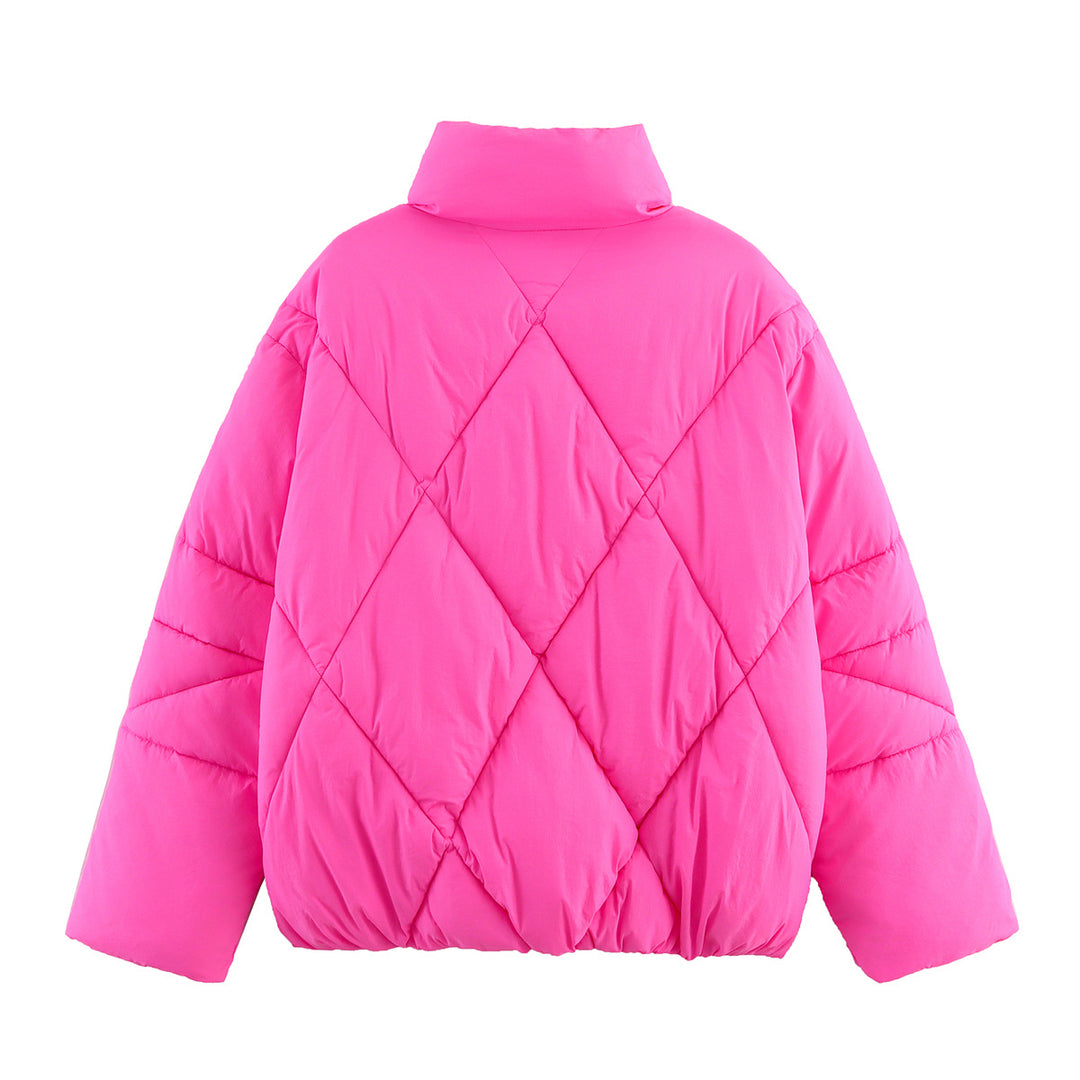 Damen gesteppte Übergangsjacke mit hochgeschlossenem Kragen und Kordelzug EB