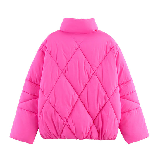 Damen gesteppte Übergangsjacke mit hochgeschlossenem Kragen und Kordelzug EB