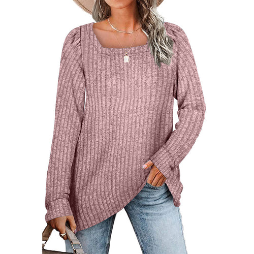 Damen lässiger Strickpullover mit weitem Schnitt und modernem Rippenmuster EB