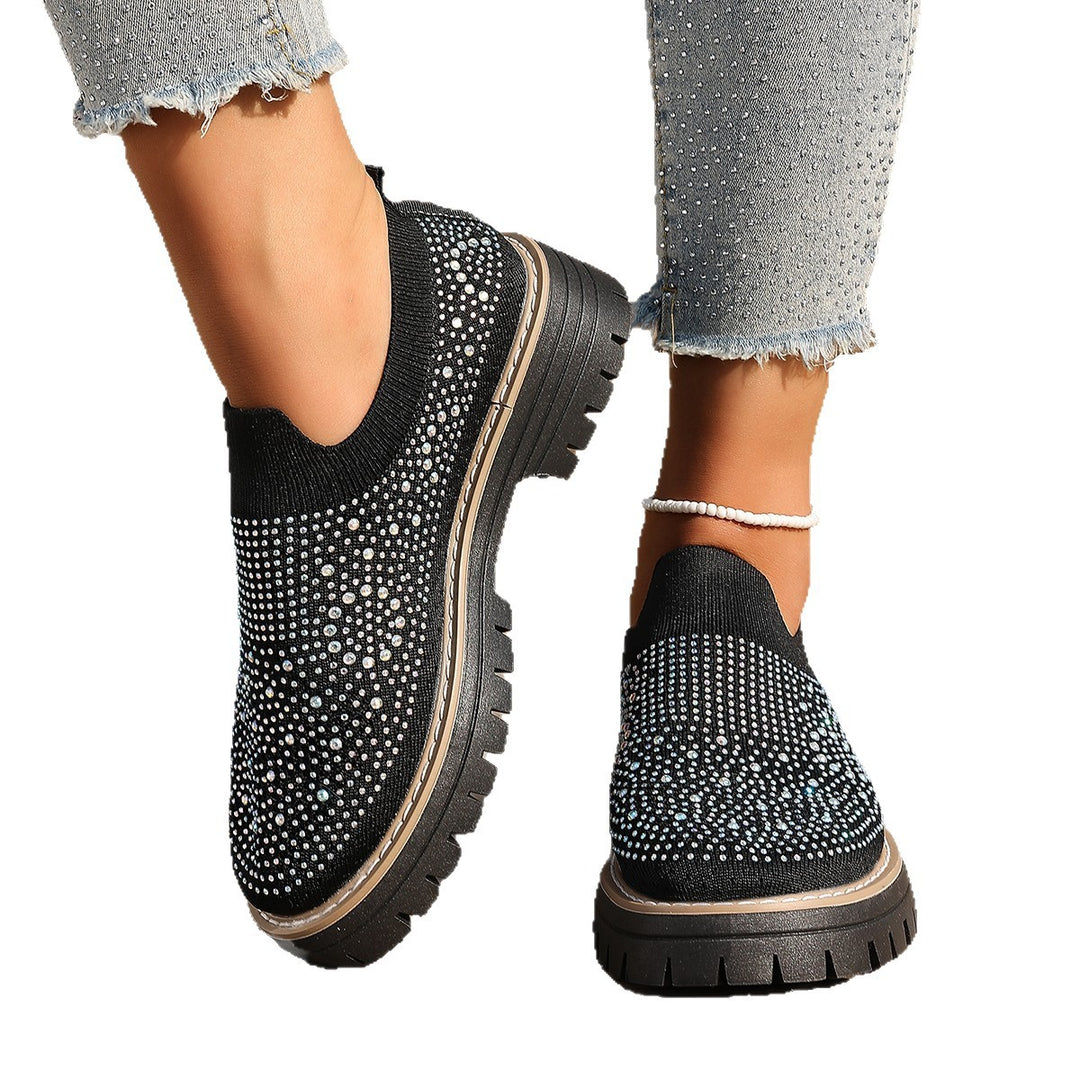 Damen Glitzernde Slip-On Sneakers mit verstärkter Sohle EB