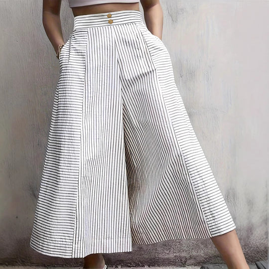 Damen Hochtaillierte Culotte mit Streifen EB
