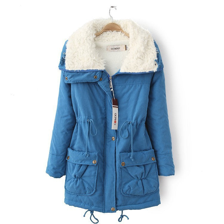 Damen lässige Steppjacke mit kuscheligem Innenfutter und verstellbarem Taillenzug EB