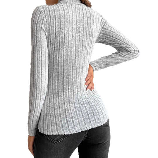 Damen Langarm Shirt mit Rippendesign EB