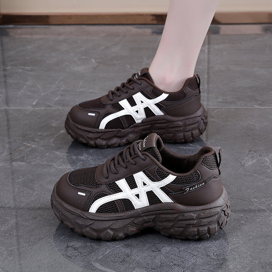 Damen Chunky Sneakers mit atmungsaktivem Mesh-Obermaterial und stoßdämpfender Sohle EB