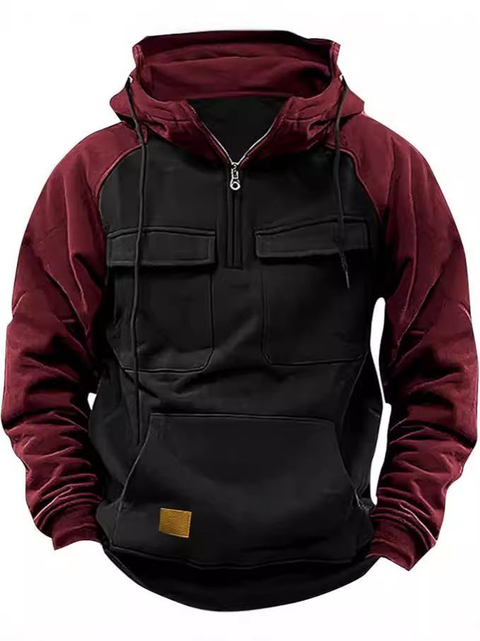 Herren funktionale Kapuzenjacke mit praktischen Taschen EB