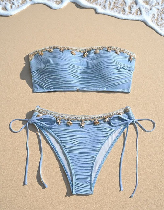 Damen Bandeau-Bikini mit raffinierten Muschel-Details EB
