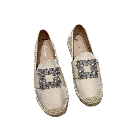 Damen Espadrilles mit glitzernden Applikationen und komfortablem Fußbett EB