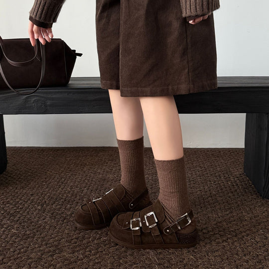 Damen Komfortable Mokassins mit modischen Schnallen EB