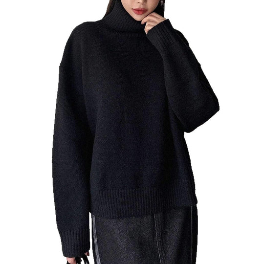 Damen oversized Rollkragenpullover aus weichem Material EB