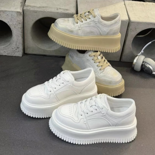 Damen Modische Sneaker mit plateauartiger Sohle und atmungsaktivem Design EB