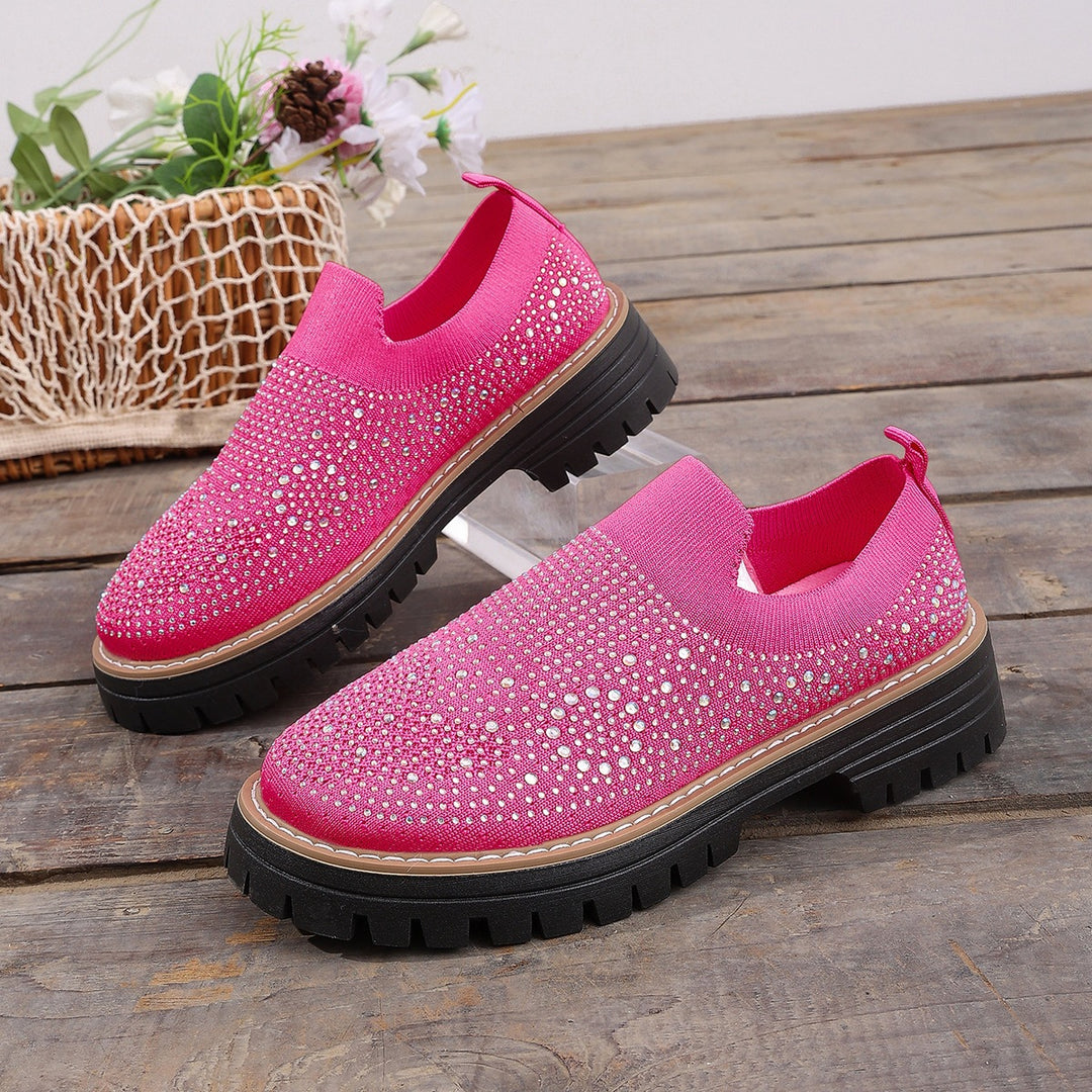 Damen Glitzernde Slip-On Sneakers mit komfortablem Fußbett EB