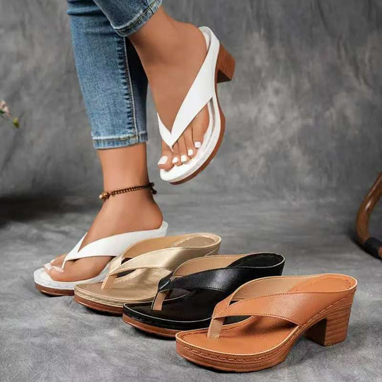 Damen Wedge-Pantoletten mit ergonomischer Fußbettung und elegantem Riemendesign EB