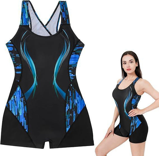 Damen Sportlicher Einteiler-Badeanzug EB
