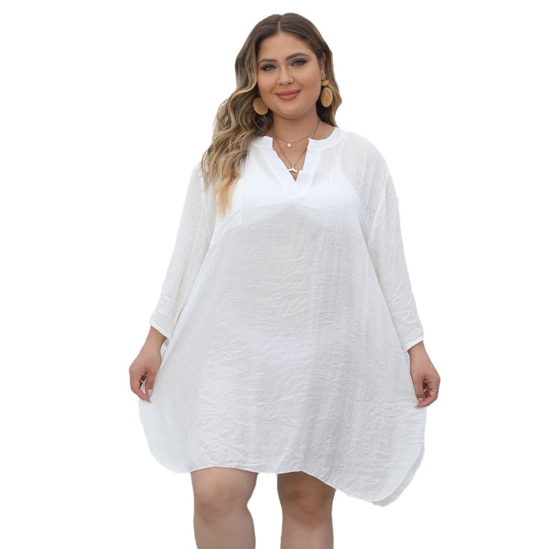 Damen lässiges Strandkleid mit seitlichem Schlitz EB