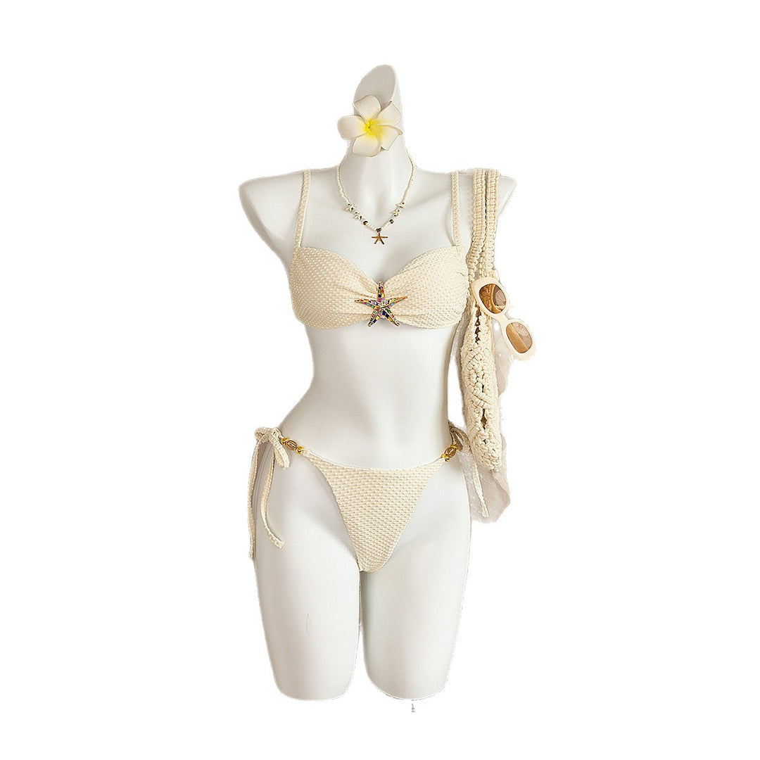 Damen Bikini mit glitzerndem Sternenmotiv und verstellbaren Bändern EB