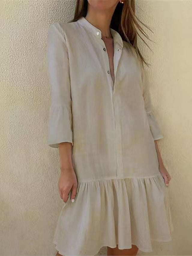 Damen Hemdkleid mit Rüschen EB