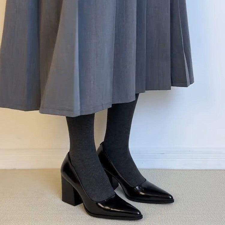 Damen Elegante Pumps mit blockiertem Absatz und edlem Obermaterial EB