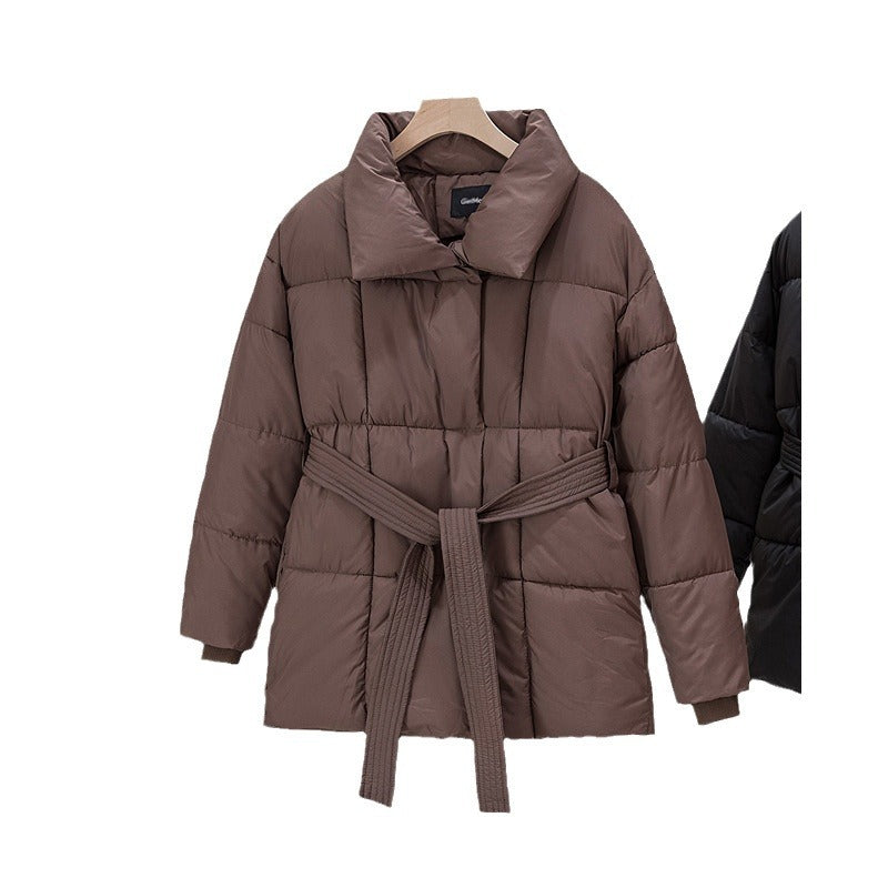Damen Wattierte Jacke mit Gürtel und eleganter Kragenform EB