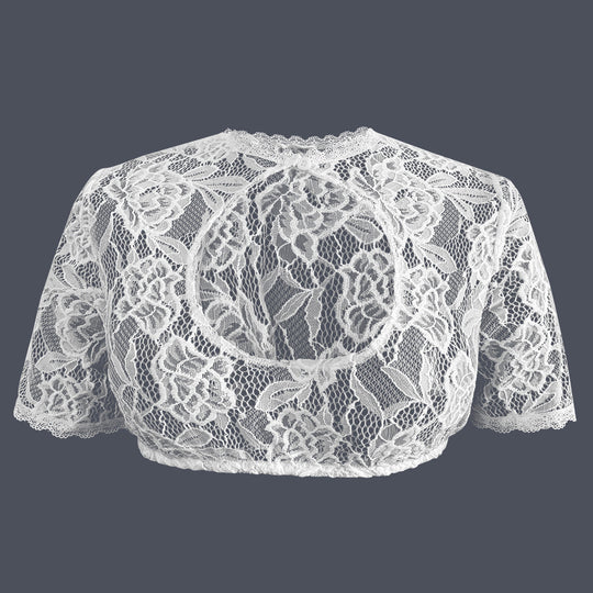 Damen nan Spitzenbolero mit hohem Kragen und kurzen Ärmeln EB