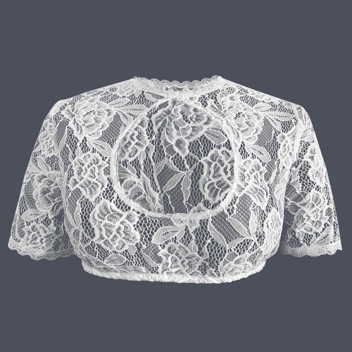 Damen nan Spitzenbolero mit hohem Kragen und kurzen Ärmeln EB