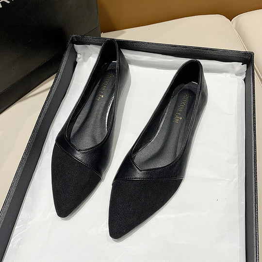 Damen elegante Ballerinas mit spitzem Zehenbereich EB