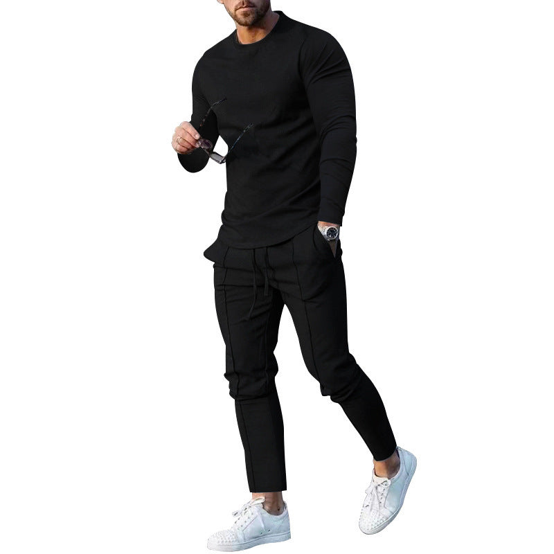 Herren Funktionales Langarmshirt und bequeme Jogginghose Set EB