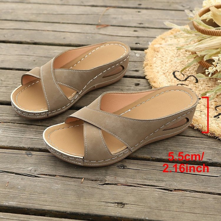 Damen Komfortable Wedge-Pantoletten EB
