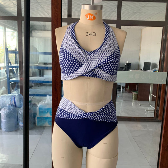 Damen Sportliches Bikini-Set mit hochgeschnittenem Bund EB