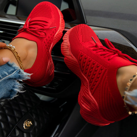 Damen sportliche Sneakers mit atmungsaktivem Obermaterial EB