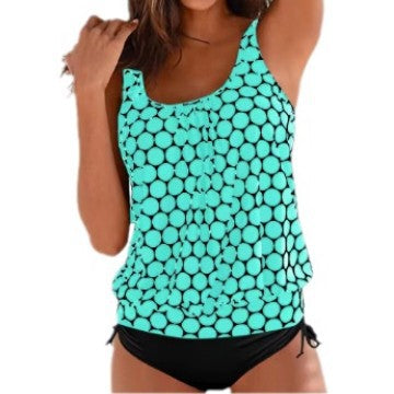 Damen Tankini mit elastischem Bund und gerafftem Oberteil EB