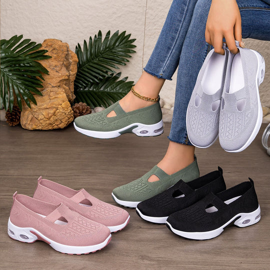 Damen Freizeit Sneakers mit atmungsaktiver Strickoberfläche EB