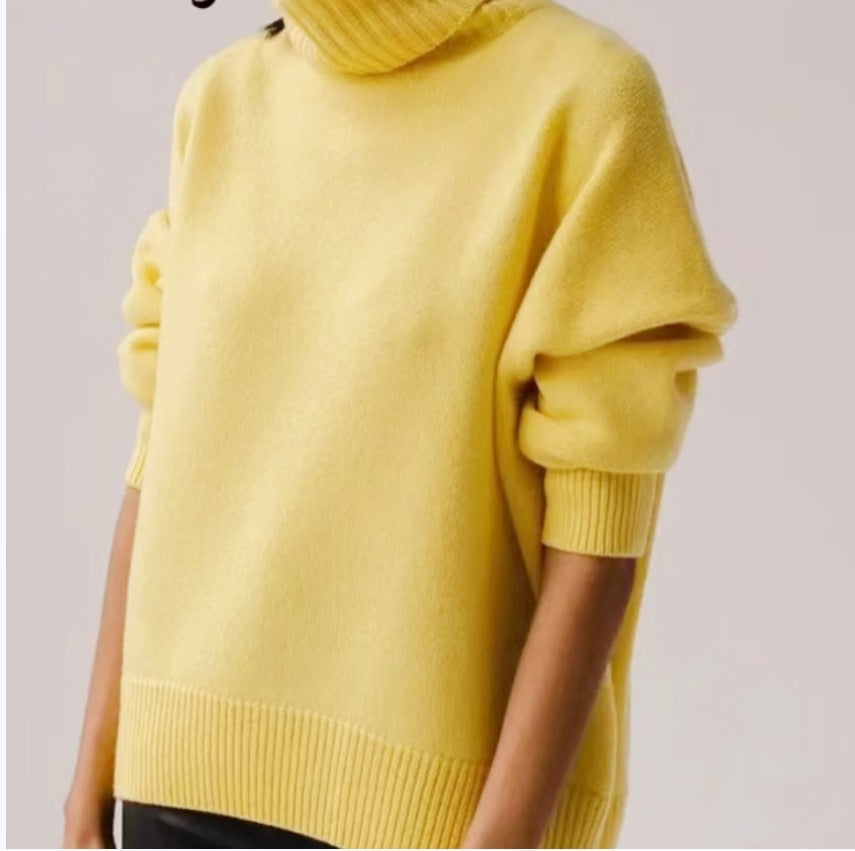 Damen Modischer Rollkragenpullover aus weichem Material EB