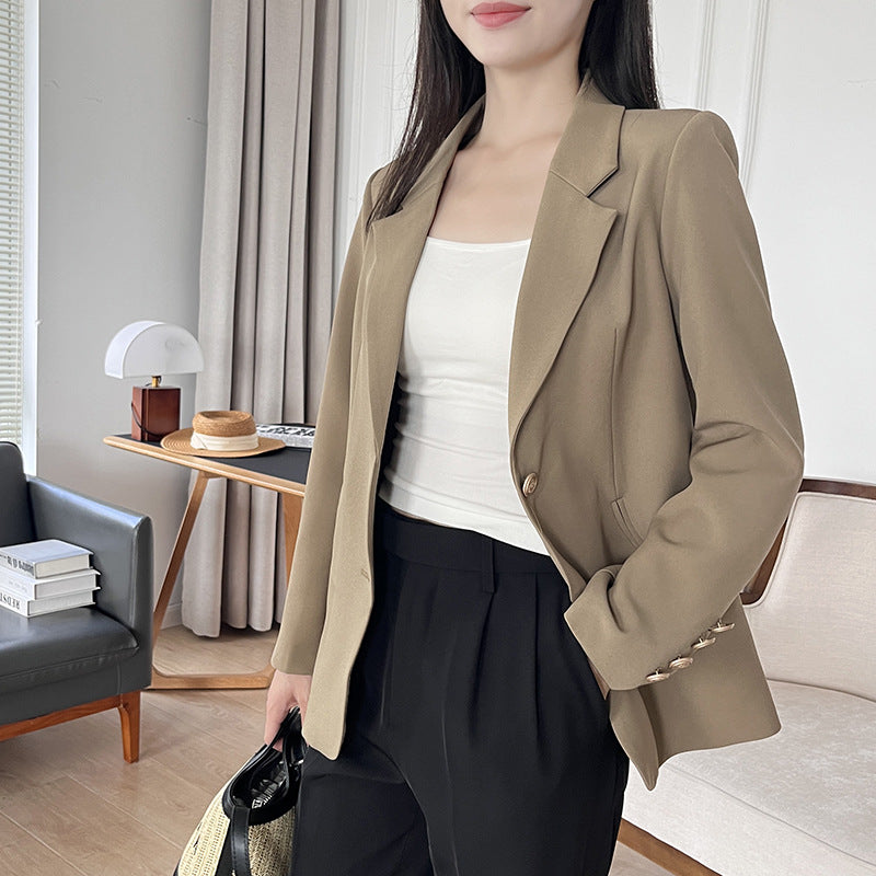 Damen elegante Blazerjacke mit strukturiertem Schnitt und praktischen Taschen EB