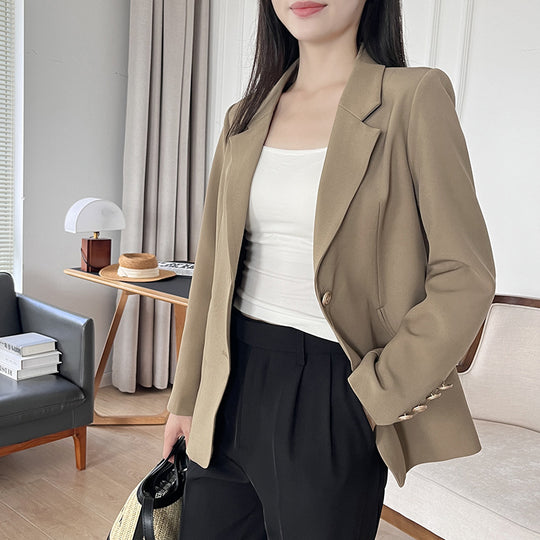 Damen elegante Blazerjacke mit strukturiertem Schnitt und praktischen Taschen EB