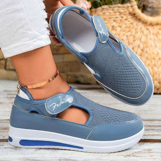 Damen Slip-On Freizeitschuhe mit elastischem Obermaterial und atmungsaktiver Sohle EB