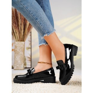 Damen elegante Mokassins mit modischem Schleifenakzent EB