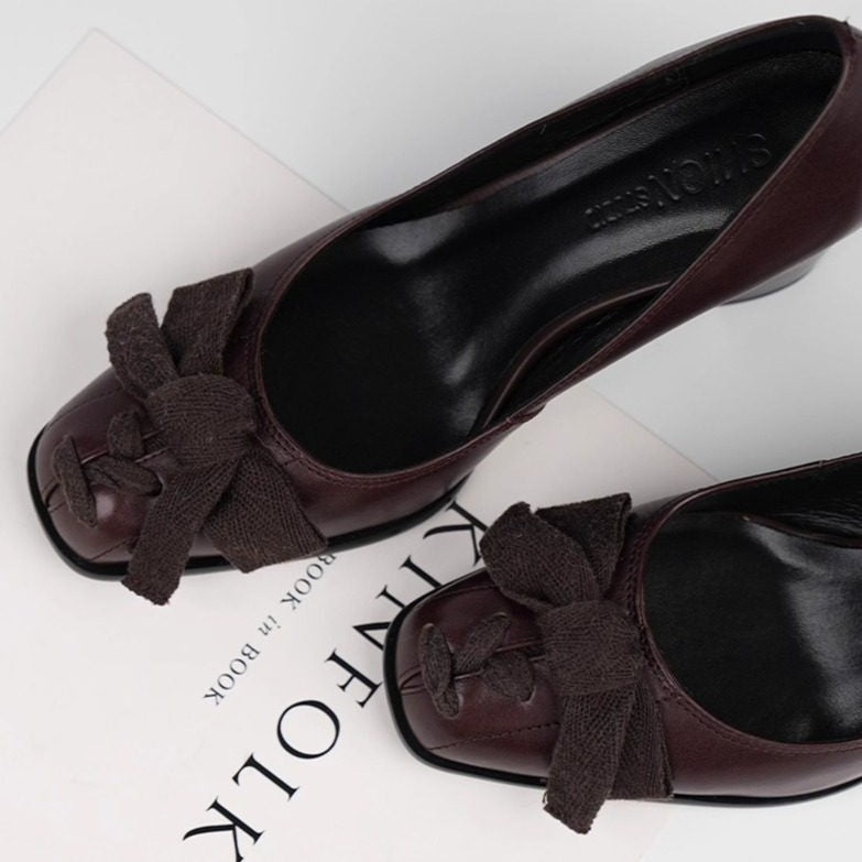 Damen elegante Pumps mit modischer Schleifenapplikation EB