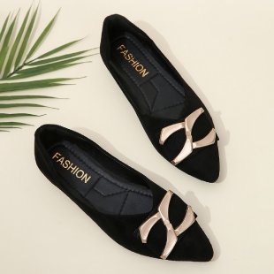 Damen elegante Ballerinas mit modischer Schleifen-Applikation EB