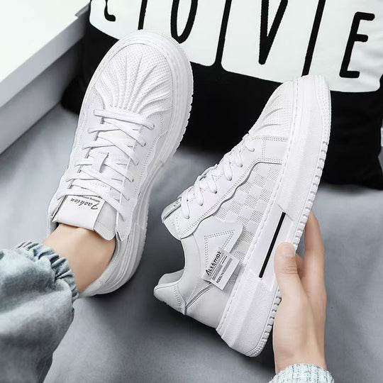 Damen modische Plattform Sneakers mit trendigem Karomuster und bequemer Dämpfung EB