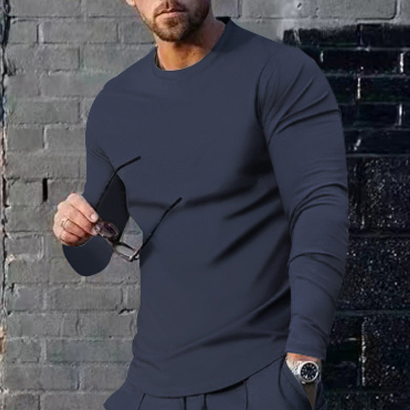 Herren langärmliges T-Shirt mit modischem Schnitt und hochwertigem Baumwollmix EB