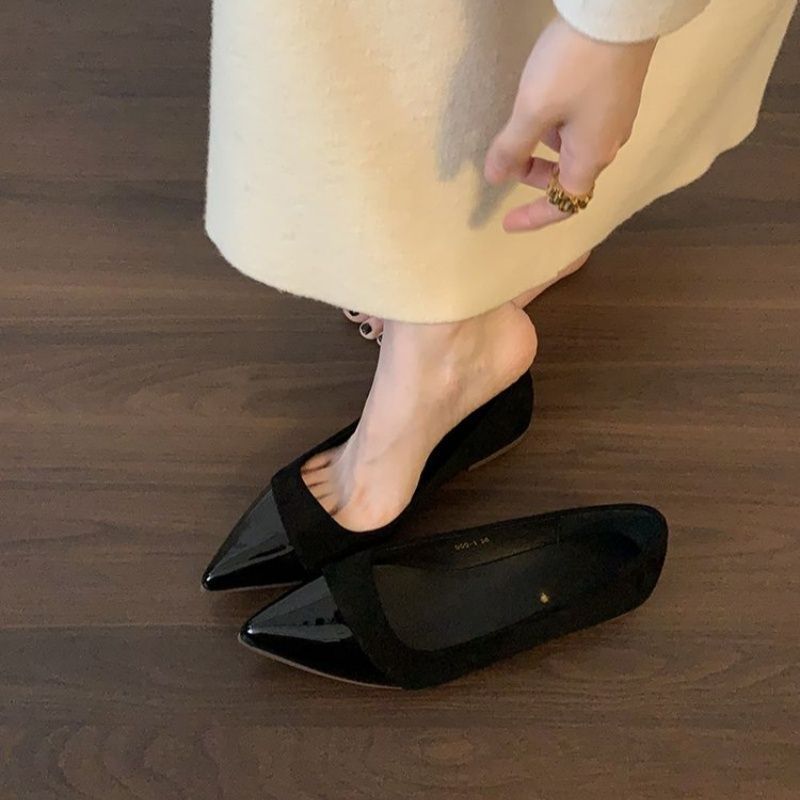 Damen elegante Slingback-Mules mit spitz zulaufendem Design EB