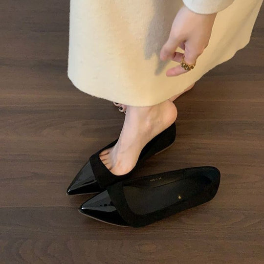 Damen elegante Slingback-Mules mit spitz zulaufendem Design EB